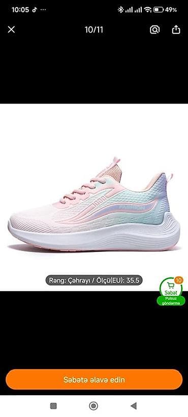 Tuflilər: Qadın idman ayaqqabısı - Rəng: Çəhrayı (pastel keçidli yan panellər) — 1