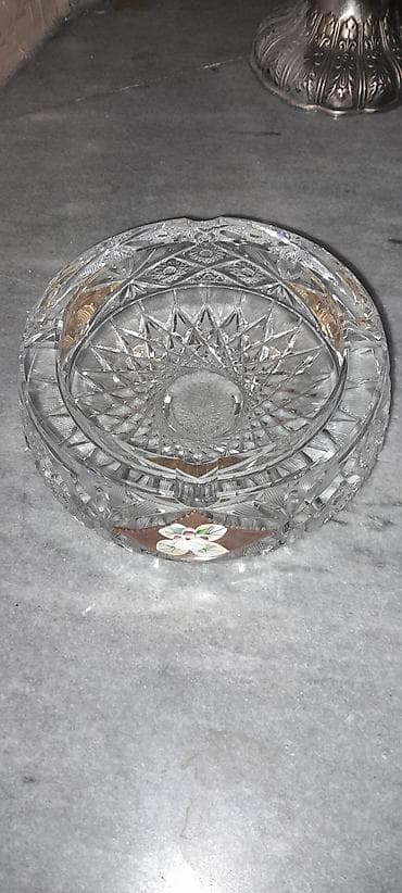 sutlac qabi: Kəsilmiş kristal şirniyyat/qəlyanaltı qabı - Material: ağır, şəffaf — 1