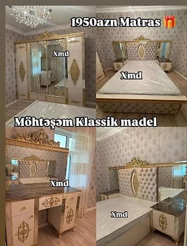 Möhtəşəm klassik model yataq otağı dəsti Tərkibi: - Geniş 4 qapılı