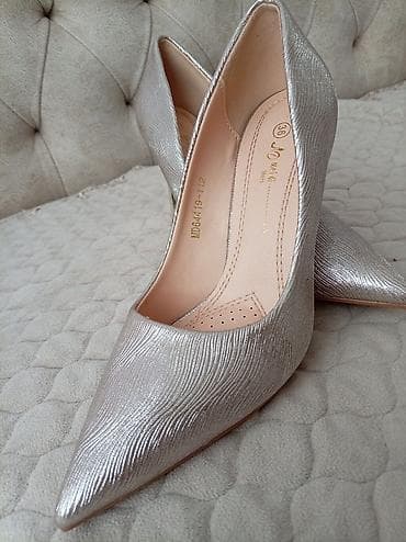 ucuz donlar: Gümüşü rəngli qadın tuflisi – klassik “stiletto” model - Rəng: metalik — 3