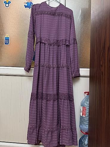 beli: Bənövşəyi rəngdə uzun don - Model: Uzun (maxi), yüngül dalğalı — 1