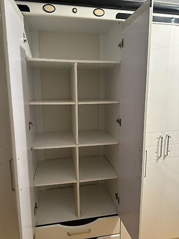 ayaqabi dolabi: 6 qapı, Siyirməli, Ağ, Açılan, Düz dolab — 4