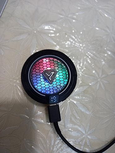 android: RGB işıqlı mobil soyuducu (telefon üçün xarici fan) - Telefonun arxa — 3