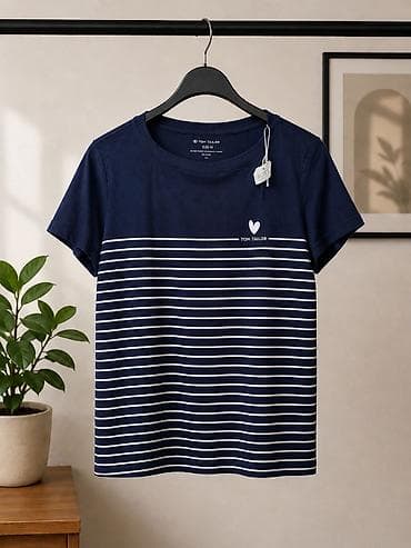 Tom Tailor qısaqoll köynək (T‑shirt) – dənizçi tərzində zolaqlı — 1