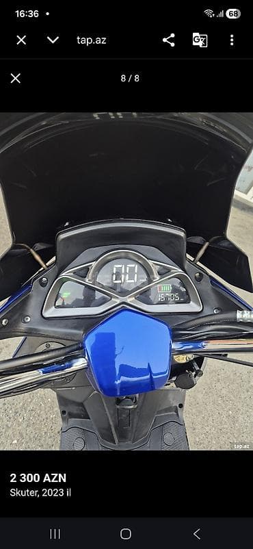 225 55 16 teker: Skuter – 2023 il, mavi rəng Xüsusiyyətlər: - Geniş ön vindsild — 4
