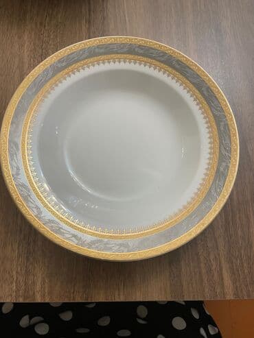 Məişət kimyəvi maddələri: Boşqablar, 12 ədədli dəst, rəng - Qızılı — 4