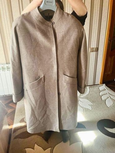 женские розовые кофточки: Пальто, XL, цвет - Бежевый — 1