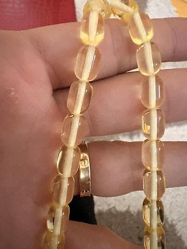 Kəhrəba Kalinqrad Təmiz - Material: şəffaf, bal rəngli muncuqlardan