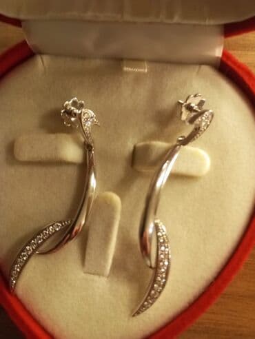 женские серьги с жемчугом: Sırğa, Ağ qızıl, 750 Əyar, 15 g — 2