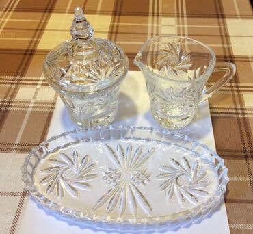 büllür: Büllur dəst, 3 predmet, ağır, təzə, işlənməmiş, 40 ilin malı — 2