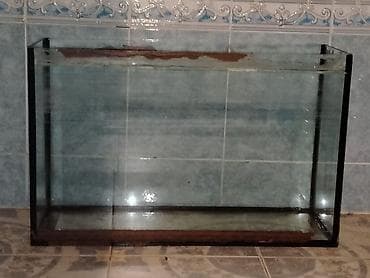 akva ayaqabılar: Şüşə akvarium - Şəffaf, düzbucaqlı forma - Qalın şüşə divarlar, qara — 1