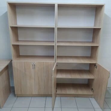 Sifarişlə ofis oturacaqları: Künc dolab, 2 qapılı, Polkalı, Siyirməsiz, Teksturalı laminat, Türkiyə — 1
