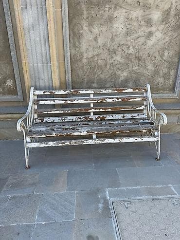 bag divanlari: Metall çərçivəli klassik park skamyası - Material: tam metal — 1