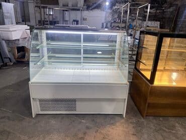 böyük soyuducu: Soyuducu şirniyat vitrinləri yeniden seçilmir ağ vitrin 145x80x135 — 7