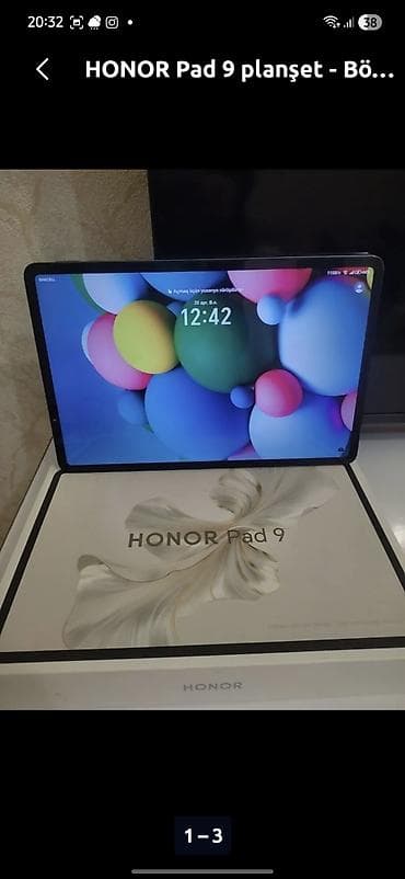 HONOR Pad 9 planşet,az iwlenib,ela veziyetdedi - Böyük ekranlı, nazik