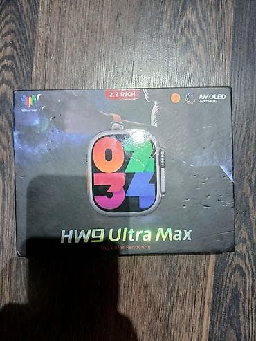 iphone 5 satilir: HW9 Ultra Max ağıllı saat - Ekran: 2.2 düym AMOLED (420×486), parlaq — 1