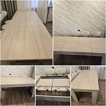 Qonaq otağı üçün, İşlənmiş, Kvadrat masa, 6 stul