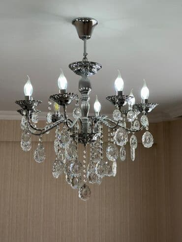 tap.az heyvanlar xudat: Klassik üslublu kristal çilçıraq - 8 lampalı, alov formalı E14 led — 1