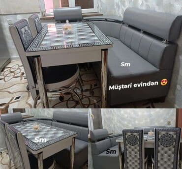 mətbəxt masaları: Mətbəx üçün, Yeni, Açılan, Dördbucaq masa, 2 stul — 1