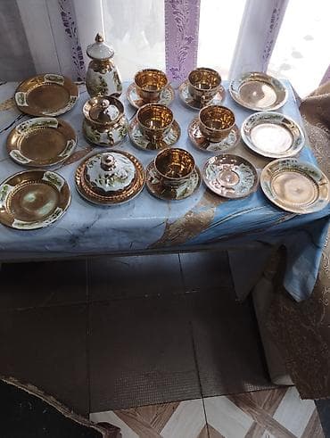 sultan tekstil: Çay dəsti, rəng - Qızılı, Keramika — 10