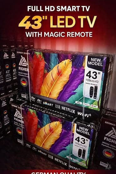 Yeni Televizor Riffle LED ekran 43" 4K (3840x2160), Pulsuz çatdırılma, Rayonlara çatdırılma