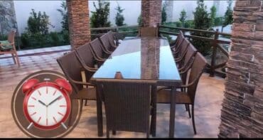 аренда столов и стульев бишкек: Квадратный стол, Нераскладной, Со стульями, Плетеный — 14