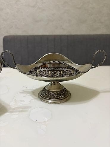 elde gul sekilleri: Zərif naxışlı metal qab – dekorativ və süfrə üçün - Material: gümüş — 1