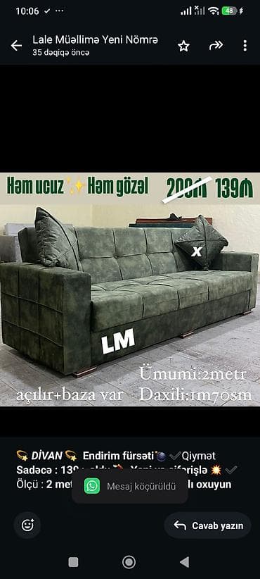 💫 _*DİVAN*_ 💫 *Endirim fürsəti💣* ✔️Qiymət *Sadəcə : 139₼ oldu* 💃 lalafo.az -da 💫 _*DİVAN*_ 💫 *Endirim fürsəti💣* ✔️Qiymət *Sadəcə : 139₼ oldu* 💃