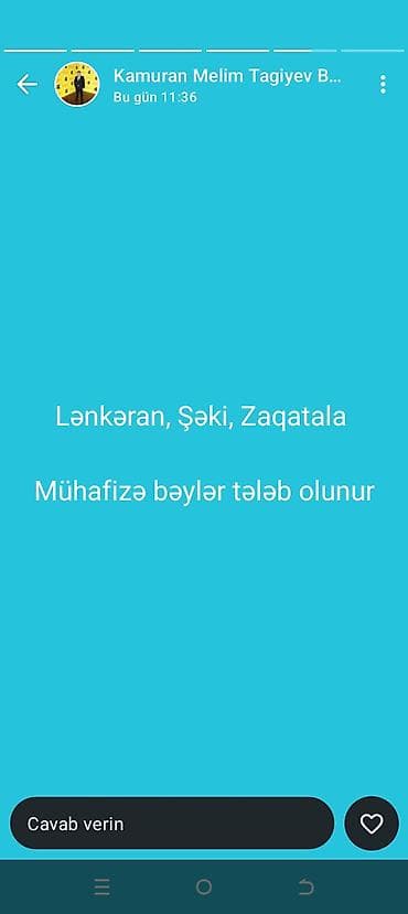 operator gece novbesi: RAYONDA MUHAFİZE İSDİR YERLE MEHDUDUR İSDEYENLER ƏLAQƏ SAXASİN — 1