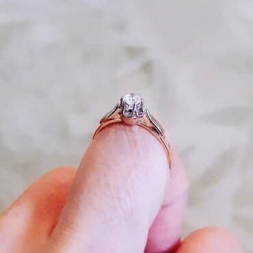 tək qaş: Nişan, Üzük, Çəhrayı qızıl, 583 Əyar — 6