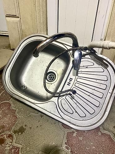 Mətbəx üçün paslanmayan poladdan birgözlü lavabo və damcılıq sahəsi - lalafo.az -da Mətbəx üçün paslanmayan poladdan birgözlü lavabo və damcılıq sahəsi -