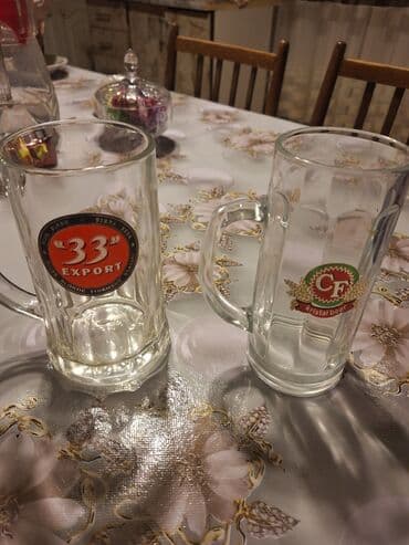 dərin boşqab: Şüşə qab dəsti - 2 ədəd şüşə krujka: qalın divarlı, qulpulu. Üzərində — 2