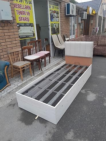 İşlənmiş, Təknəfərlik çarpayı, Bazalı, Matrassız, Siyirməsiz