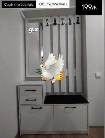 Dəhliz üçün funksional asma və dolab dəsti Ölçü: 190×90×40 sm