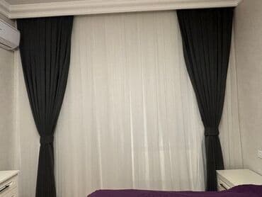 kətan pərdələr: Yeni, Kətan Pərdə, rəng - Boz — 4