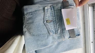 cins salvar: Mavi açıq tonlarda düz kəsimli cins şalvar - Parça: klassik denim — 4