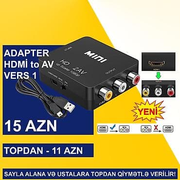Monitorlar: AV/RCA/Tülpan Adapterlər SAYLA ALANA VƏ USTALARA TOPDAN QİYMƏTLƏ — 4