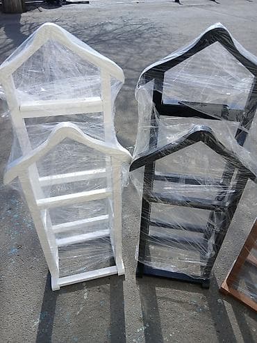 daş soba: Taxta paltar asılqanı/valet stendi - Material: tam ağacdan — 3