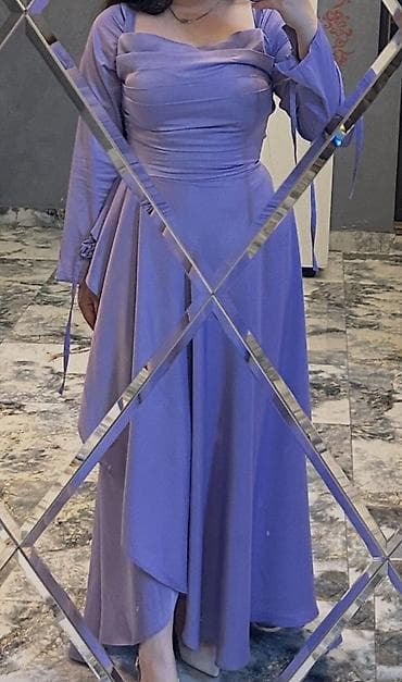 Cəmi 1 dəfə geyinilib. Lavanda rəngli uzun ziyafət/libas - Model