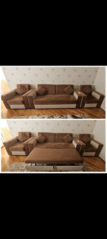 metbex divanları: İşlənmiş, Divan, 2 kreslo, Divan, Bazalı, Açılan — 1