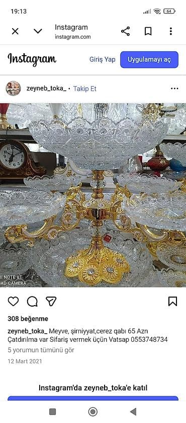 farfor qablar: 3 mərtəbəli meyvə və şirniyyat qabı seti sadece cox meyve yigdigimdan — 6