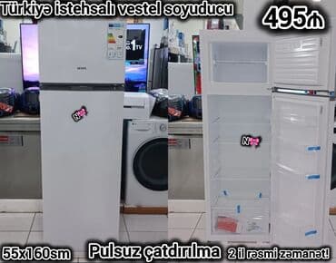 eurolux soyuducu qiymetleri: 2 qapılı Vestel Soyuducu Satılır, rəng - Ağ, Kredit var — 1