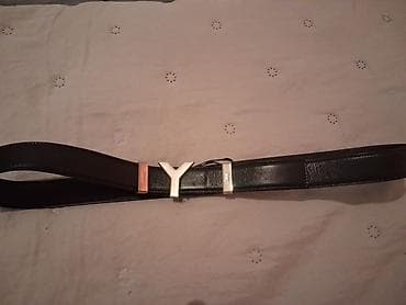 kişi naboru: Yves Saint Laurent kişi kəməri - Model: “Y” loqolu qızılı rəngli — 3