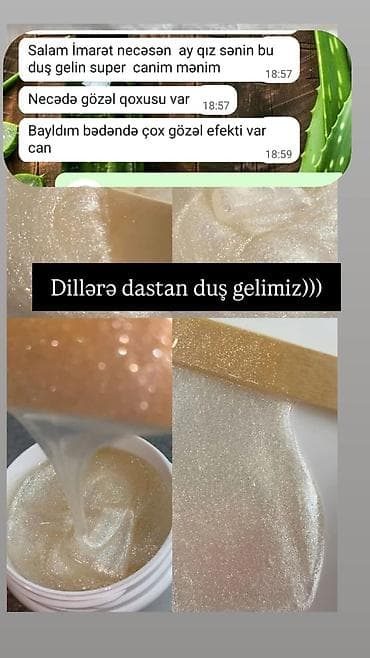 qadın ətirləri: Qızıl parıltılı duş geli - Teksturada jelly-şəffaf, incə qızılı və — 1