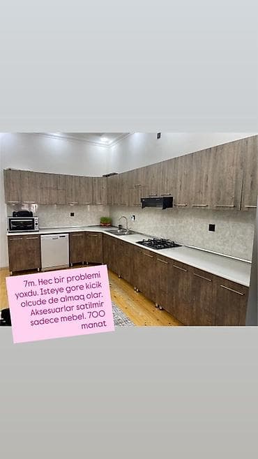 paltar dolab: Mətbəx mebeli dəsti - Ölçü: təxminən 7 metr (istəyə görə daha kiçik — 1