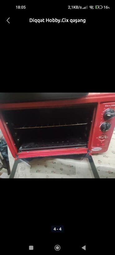 qaz sobasi ve qiymeti: Duxovka Elektrik, rəng - Qırmızı, Ayrıca dayanan, İşlənmiş — 4