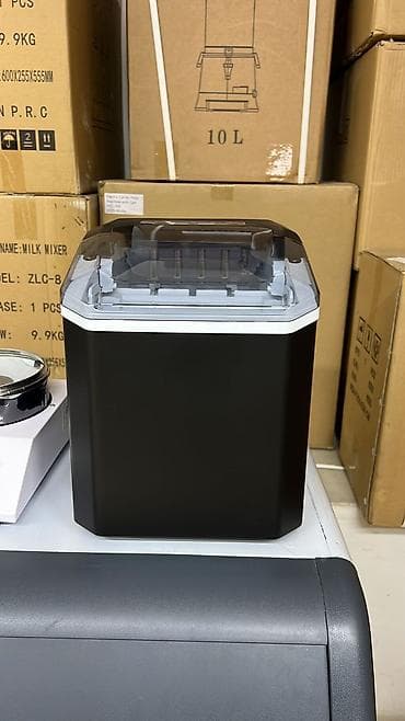 Kompakt Buz Hazırlayan Aparat (Countertop Ice Maker) - Rəng: Qara, ağ
