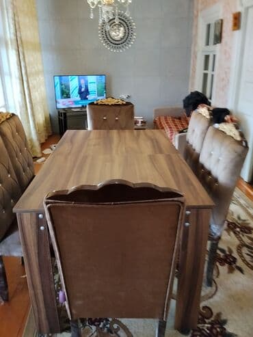 jaluzler metbex üçün: Qonaq otağı üçün, Açılmayan, Dördbucaq masa, 6 stul — 1