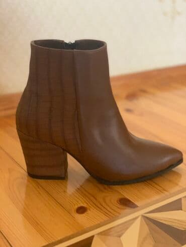 dəri qadın botilyonu: Ölçü: 39, rəng - Qəhvəyi, Yeni — 2