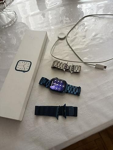 Наручные часы: Apple Watch Series 7 45mm (alüminium göy rəng korpus) – tam dəst — 2